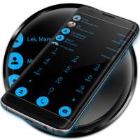 Dialer theme Flat Black Blue for Drupe or ExDialer on 9Apps