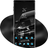 Black SUV Car Blue Color theme icon