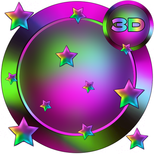 Neon Rainbow 3D Next Launcher theme icon