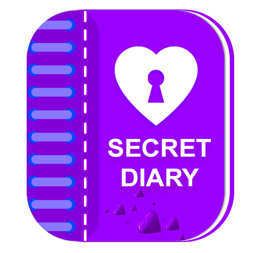 Secret diary with lock-Password,fingerprint icon