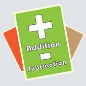 Addition subtraction math card icon