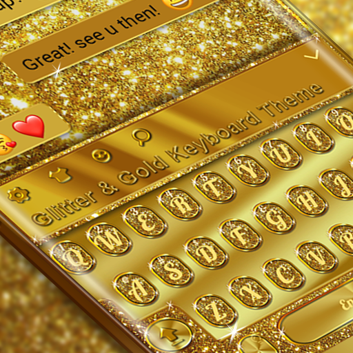 Glitter and Gold Premium Keyboard Theme أيقونة