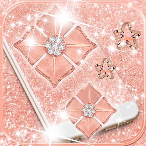 Rosegold diamond Live Wallpaper Theme icon