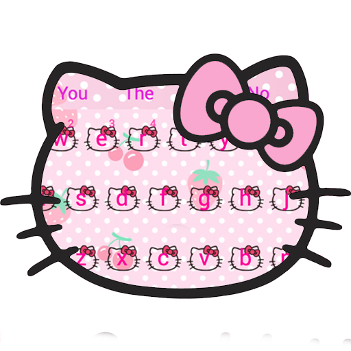 Pink Cute Kitty Bowknot Cartoon keyboard Theme icon