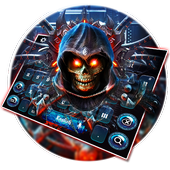 Horror Metal Skull Keyboard Theme أيقونة