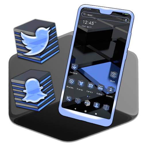 3D Black Cube Theme icon