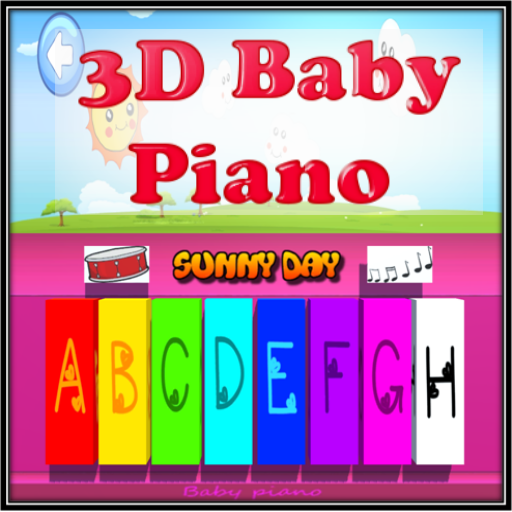 3D Baby piano icon