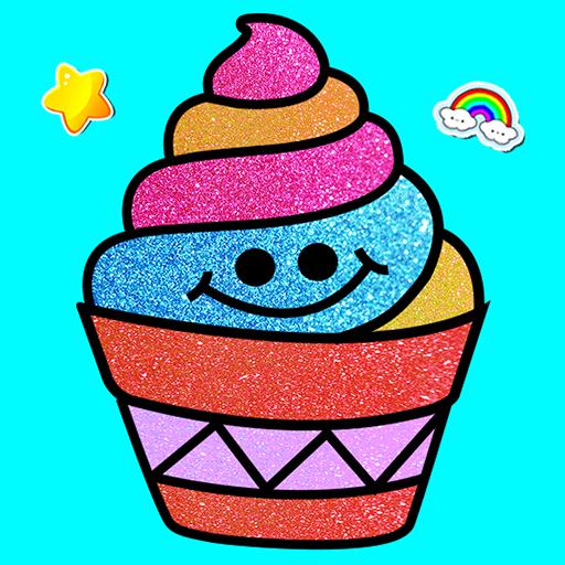 Cupcake Coloring with Glitter &amp; Gradient icon
