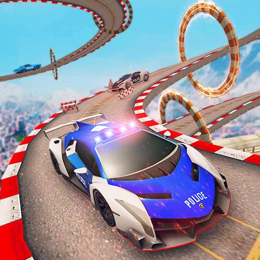 Police Electric Car Stunts: Mega Stunt Ramp Cars icon