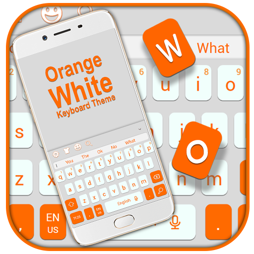 Orange White Keyboard Theme icon