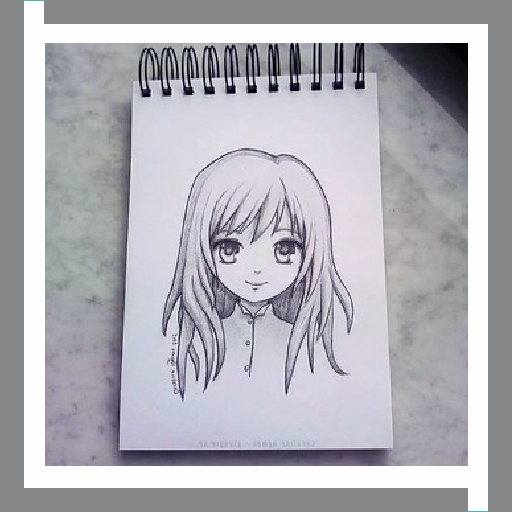 Pretty Girl Drawing Sketch أيقونة