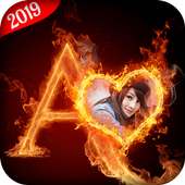 Fire Text Photo Frame 2019