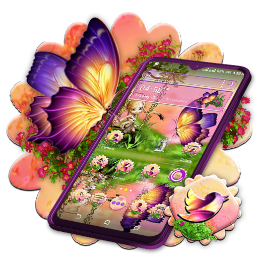 Butterfly Girl Nature Theme icon