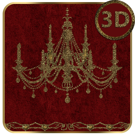 Red Gold Chandelier 3D Next Launcher theme icon