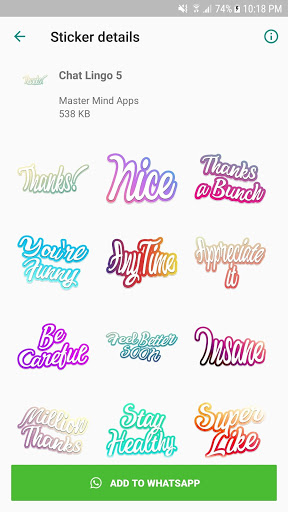 Chat Lingo Text Stickers - WAStickerApps screenshot 3