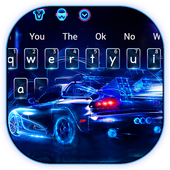 Neon Racing Car Keyboard icon