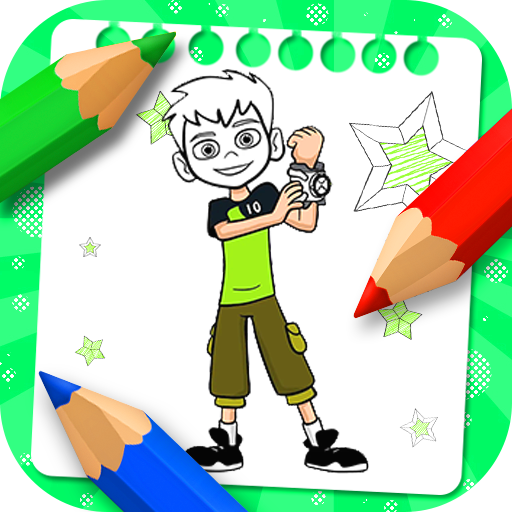 Ben Alien 10 coloring Bean ultimate Superhero icon