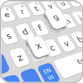 Simple White Blue Keyboard icon