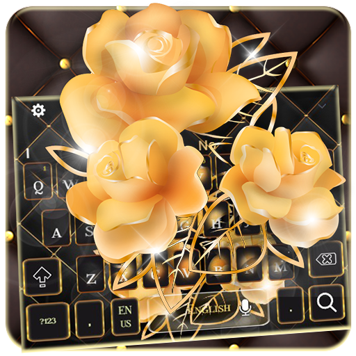 Luxury Black Gold Rose icon