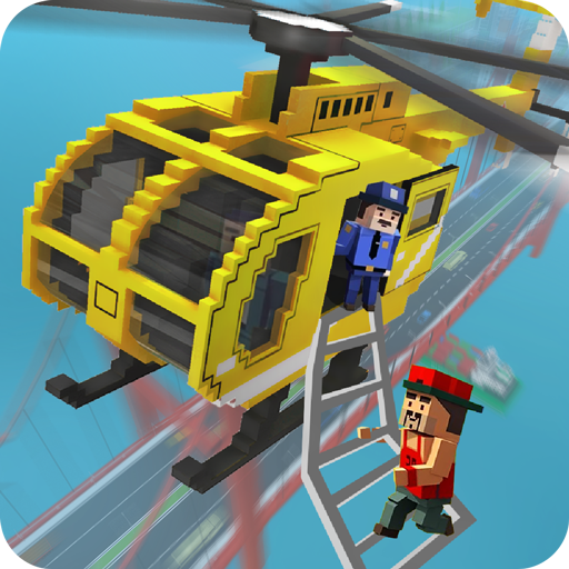 Blocky Helicopter City Heroes icon