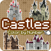 Color by number Castles Pixel Art icon