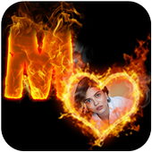 Fire Text Photo Frame icon