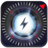 Brightest led flashlight with compass and map icon