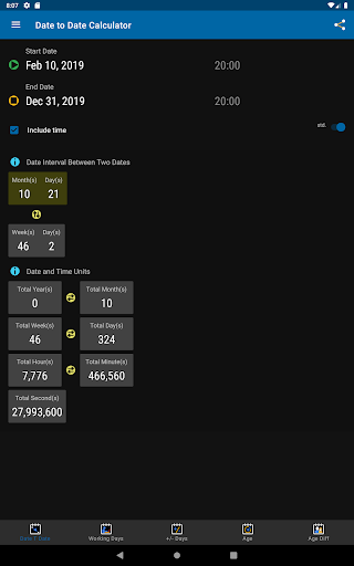 Date Calculator 20 تصوير الشاشة
