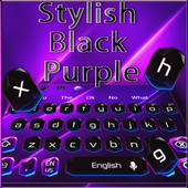 Stylish Black Purple Keyboard icon