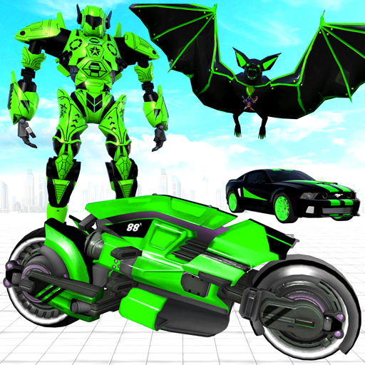 Flying Bat Bike Robot Games icon