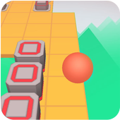 Scrolling ball in sky: casual rolling game icon