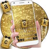 Gold Glitter Bow Keyboard on 9Apps