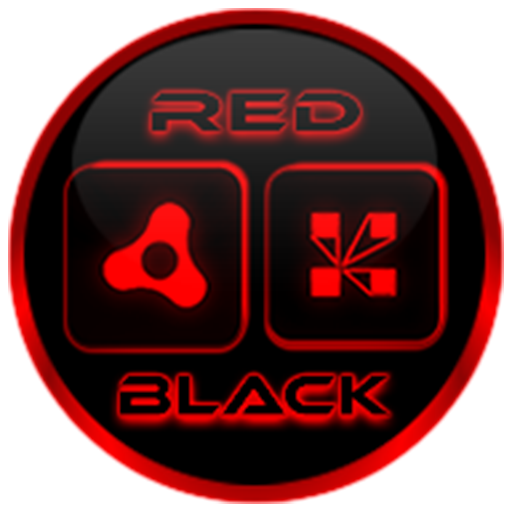 Flat Black and Red Icon Pack أيقونة