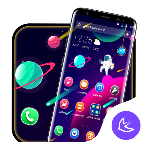 Cute Space Astronaut APUS Launcher theme icon