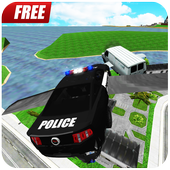 Flying Police Car : City Patrol Robber Chase Game icon
