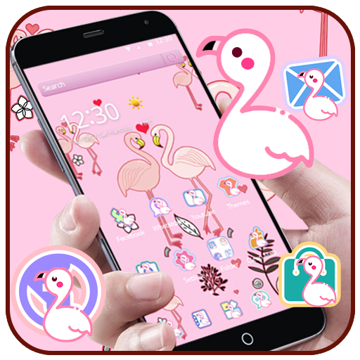Pink flamingo theme life minimalist style icon