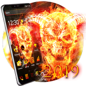 Dark Flame Fire Skull Theme icon