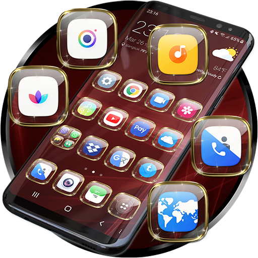 Launcher Theme - Gold Glass Transparent Icons Pack icon
