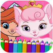Princess Pet Coloring Game icon