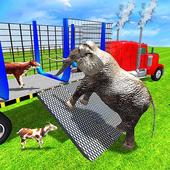 Farm Animal Transporting Truck Driver icon