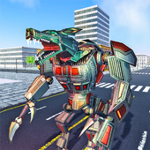 robot wolf aanval 3D icon