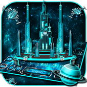 3D Space Galaxy City Keyboard Theme icon