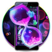 Neon Butterfly Clock theme icon