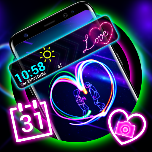 Neon Heart Launcher Theme icon