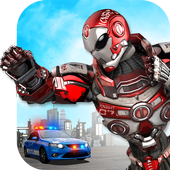 Police Flying Robot 3D: City Hero Transform Wars icon