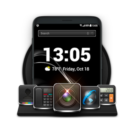 Metallic Black Theme Launcher 2019 icon
