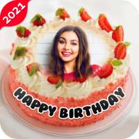 Name Photo On Birthday Cake - Birthday Photo Frame