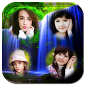 Waterfall photo collage frames icon