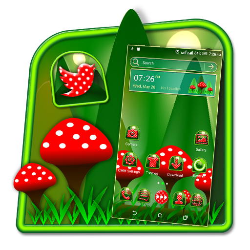 Red Mushroom Green Launcher Theme icon