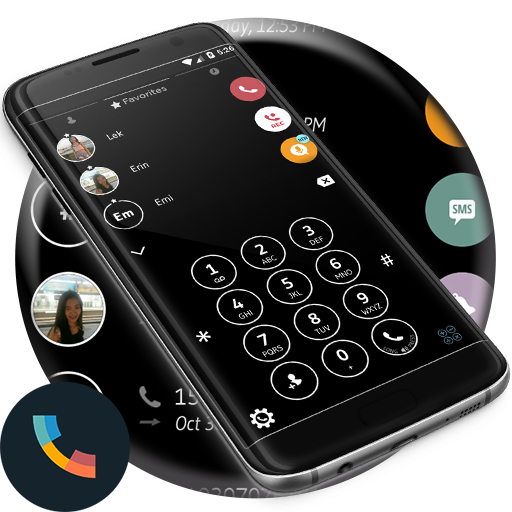 Circle Black White Phone Dialer Theme icon